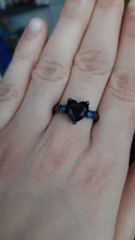 Anillo de circonia cúbica con forma de corazón negro para parejas, sortija, Zirconia, circonita, zirconita, zirconita, circón, estilo romántico, Popular, aniversario de boda