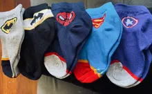 Calcetines de algodón de superhéroe para niños, 5 par/lote