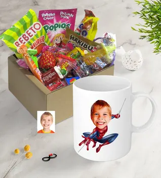 

Personalized Boy's Spider Man Caricature Of Nostalgic Lezzetler Mug Set Personalized Design Reliable Quality gift