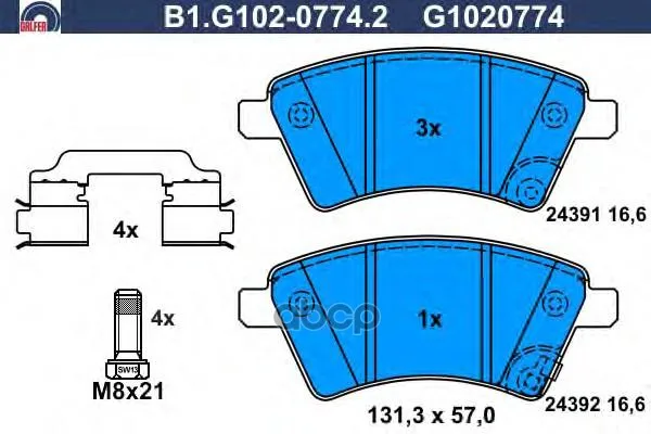 Колодки Тормозные Galfer B1g10207742 GALFER арт. B1G10207742