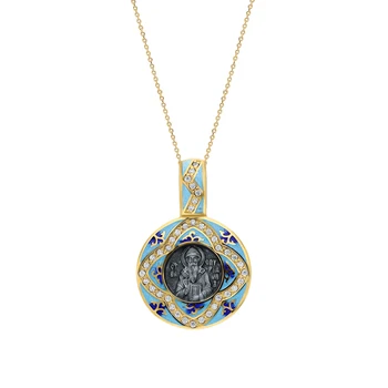 

Silver Pendant with cubic zirconia and enamel sunlight sample 925