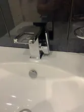 Faucet Sink-Tap Led-Waterfall Bathroom-Basin Hot-Water-Mixer Single-Handle Color Cold