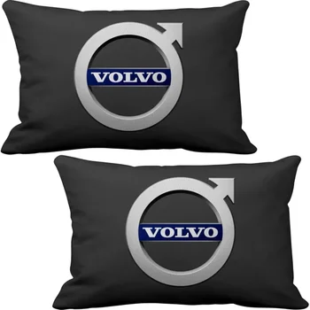 

ASR Volvo 2 Pieces Black Luxury Car Neck Pillow and Wooden Keychain With Brand Logo