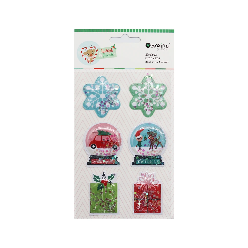 

CRZCrafter Shaker Stickers Christmas Designs Self Adhesive Embellishments DIY Crafts Scrapbooking Cardmaking Journal Decorations