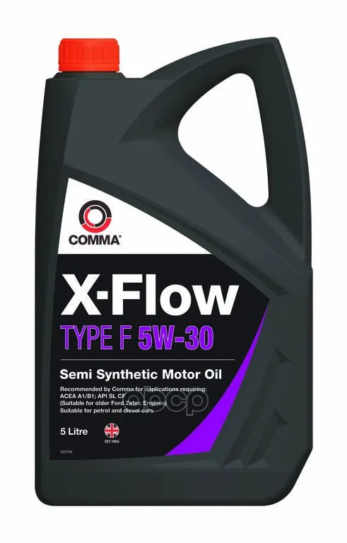 COMMA Масло Моторное П/Синт Comma X-Flow Type F 5w30 5л Acea A1/B1, Api Sl/Cf, Ford Wss-M2c913-A(В Xff5l