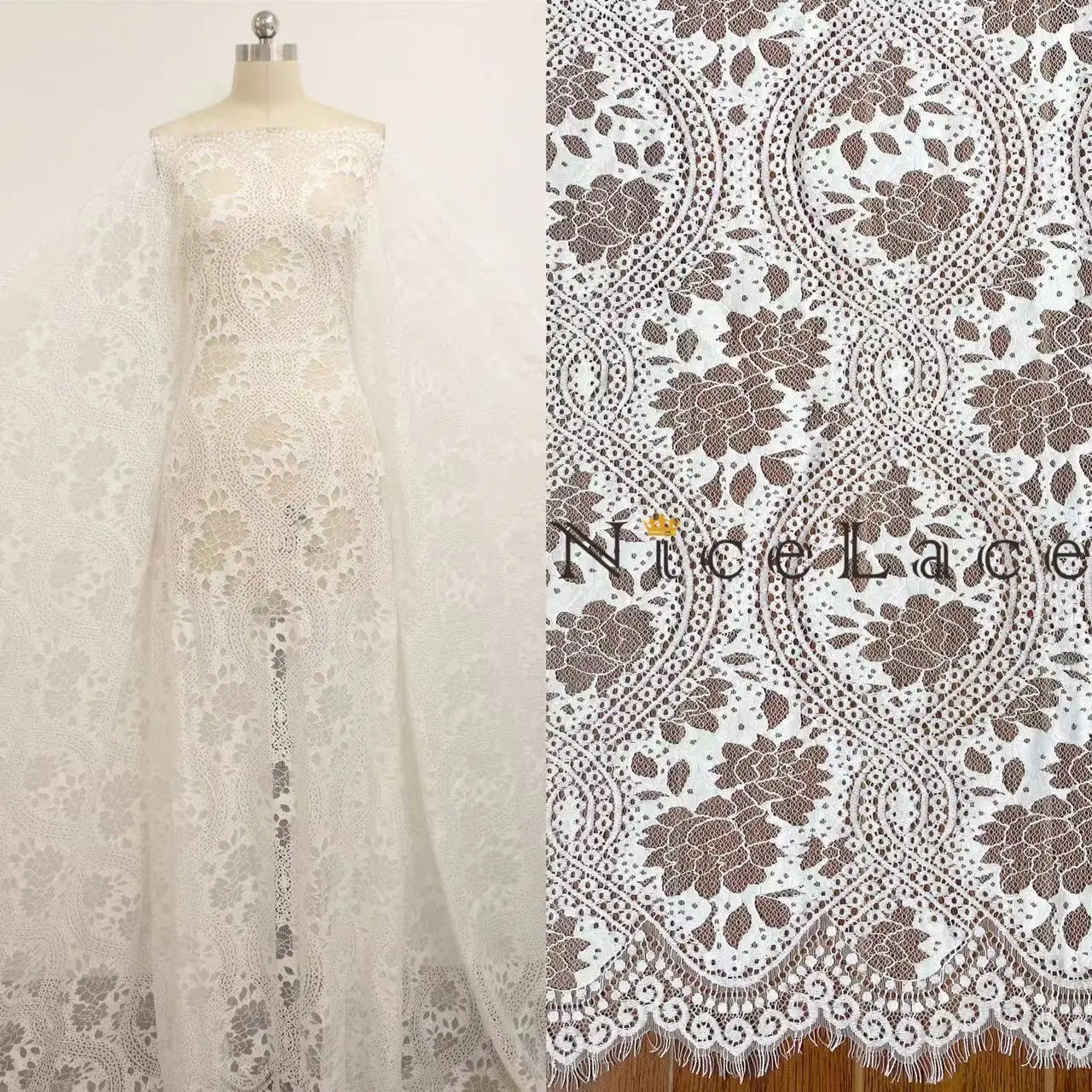 

Кружевная ткань в стиле бохо, ширина 150 см, 3 метра