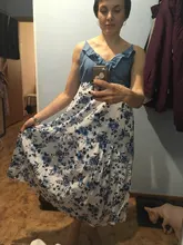 PatPat-conjuntos florales a juego para la familia, vestidos sin mangas con volantes y Tops vaqueros de aspecto familiar de algodón de mosaico de verano y primavera, gran oferta 2021