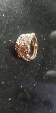 Anillo de compromiso con incrustaciones de zirconia para mujer, sortija de boda de Color oro rosa con diseño hueco para mujer, con diamantes de imitación