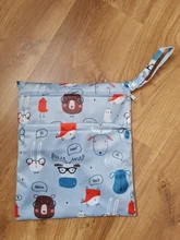 Asenappy-Bolso húmedo seco con dos cremalleras, bolsa de pañales para bebés, impermeable, reutilizable, lavable, 30x36cm