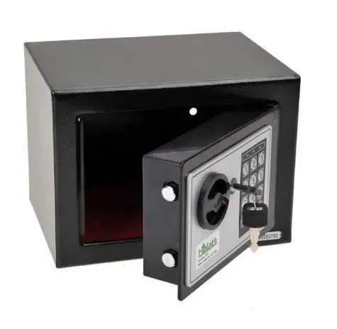 Strongbox Solid Steel Electronic Safe Box With Digital Keypad Lock  Black Strongbox Mini Lockable Money Cash Jewelry Storage Box