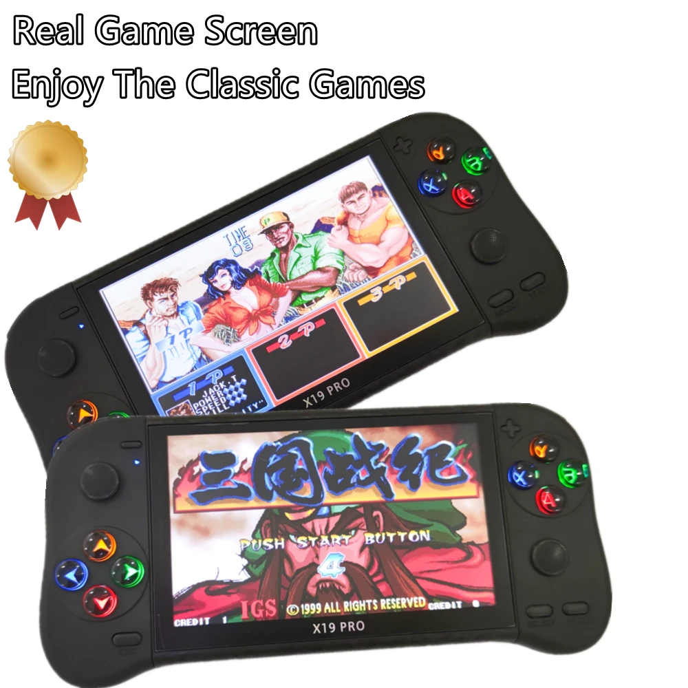 X19 Max Portable Game Console 5 Inch Screen 8gb 32gb Two Gamepads Support  Two Players Games For Sega Md Neogeo Mame Sfc Games - Handheld Game Players  - AliExpress