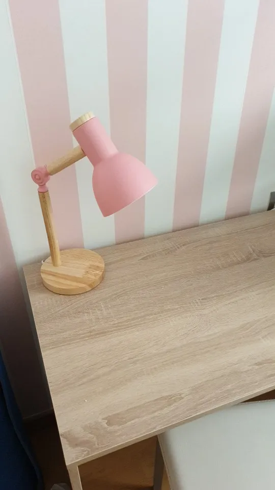 Creative Nordic Wooden Art Iron LED מתקפל מנורת שולחן מנורת שולחן סקירת תמונה