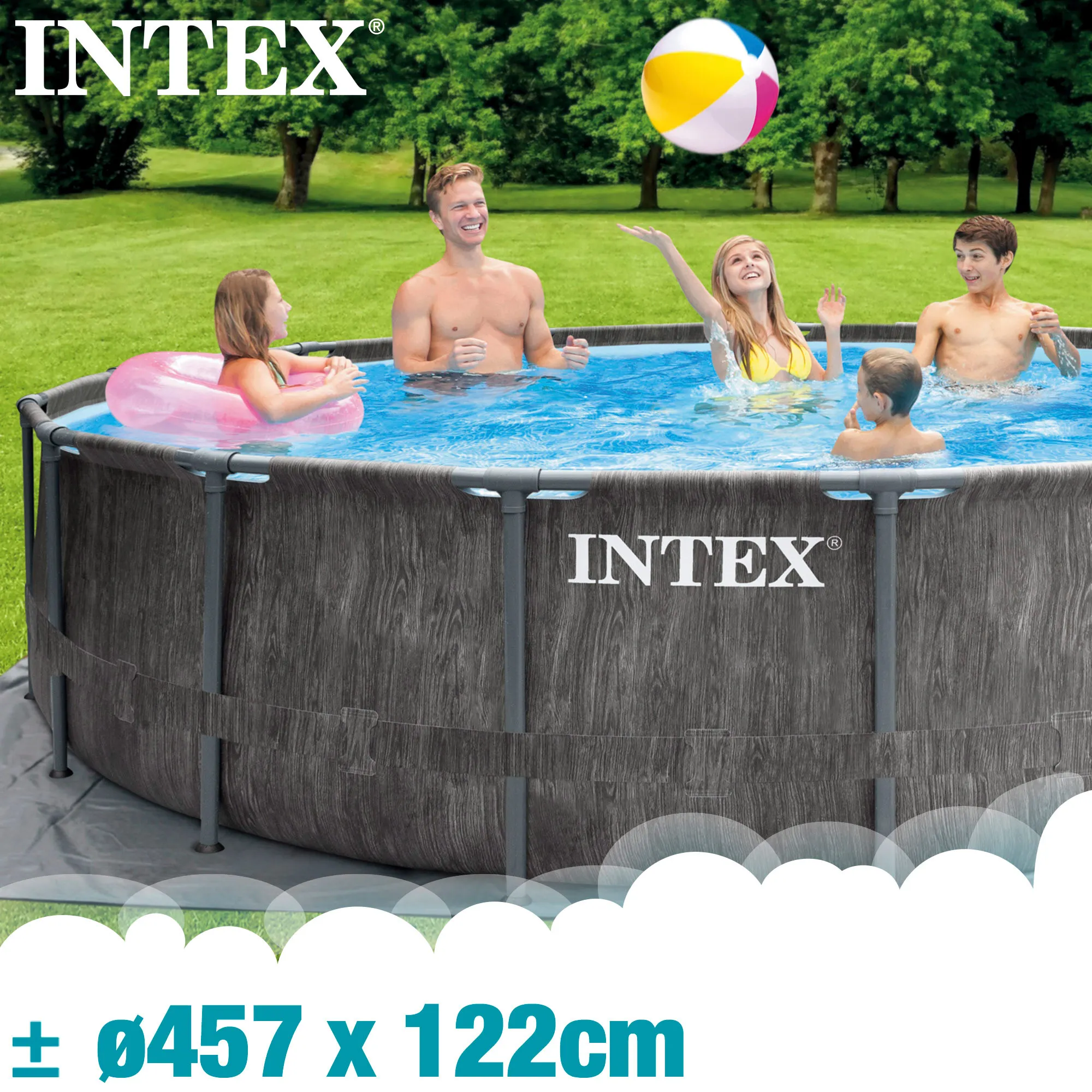 Piscina INTEX redonda Greywood, Piscina con depuradora de cartucho, Piscina  desmontable, Piscinas desmontables grandes, Piscinas grandes para familia,  Piscina y accesorios, Piscinas INTEX, Piscina redonda desmontable -  AliExpress