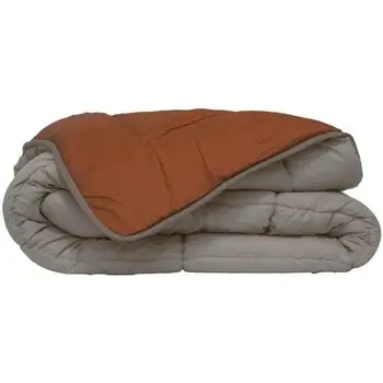 

POYET MOTTE microfiber Comforter 400g / m² CALGARY-240x260 cm-pebble and Brown gypsy