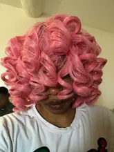 Annivia-Peluca de cabello Afro rizado con flequillo para mujeres negras, sin pegamento ombré pelo sintético, Cosplay, Alta Temperatura