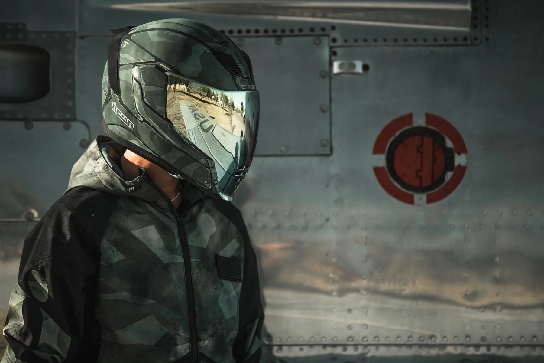 Icon Airflite Battlescar 2 мотошлем(цвет: зеленые, размер: 3xl
