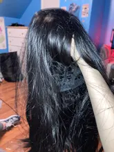 LANLAN-Peluca de cabello sintético para mujer, cabellera larga y Lisa, con flequillo de aire, natural y esponjoso, con botón interno