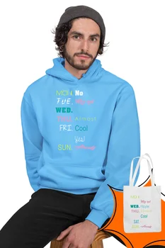 

Angemiel Wear Days Of The Week Modes Blue Men 'S Hooded Sweatshirt Bags Kombin