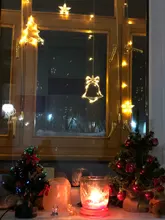 LED Deer Star Moon Curtain Light 220V 110V Christmas Garland String Fairy Lights Outdoor