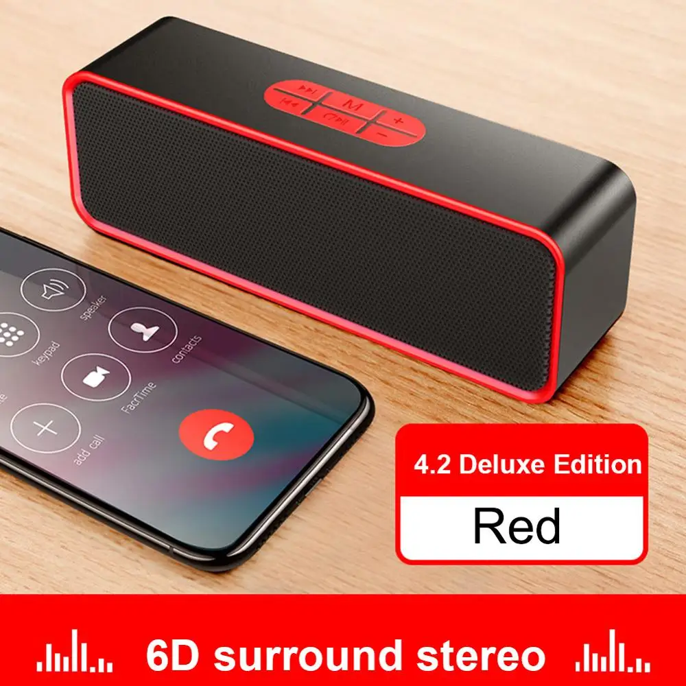 Портативный Bluetooth 5 0 динамик с поддержкой BT TF Udisk AUX FM сабвуфер беспроводной