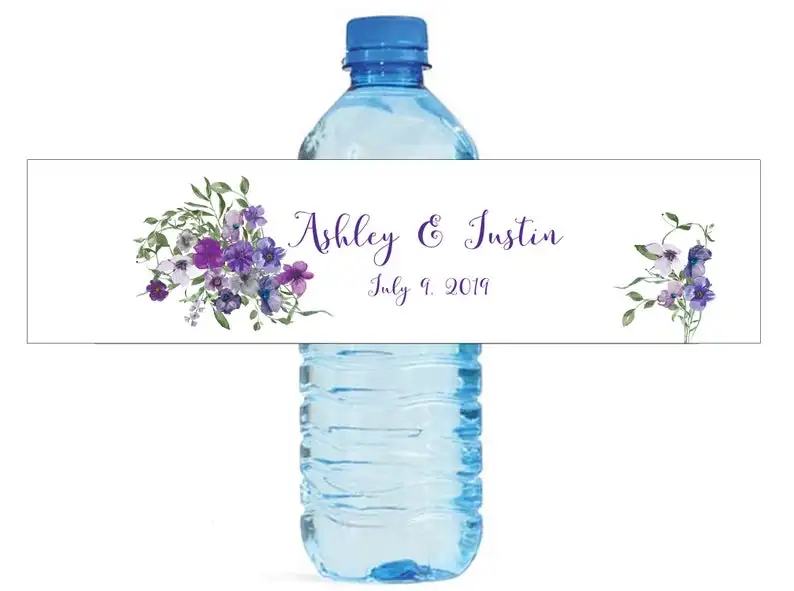 Персонализированные этикетки на бутылки для воды на день рождения, печатные этикетки с логотипом компании на заказ Mr& Mrs свадебные наклейки на бутылки для воды - Цвет: C