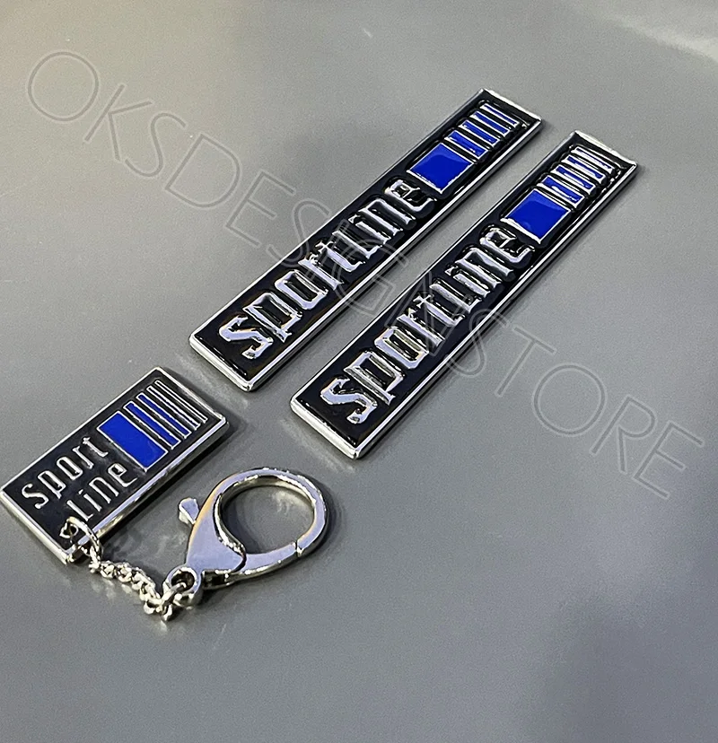 

FOR MERCEDES W124 W201 Sportline Badge Logo Emblem A- 2018171320 + Sportline key chain ( 3 PIECE )