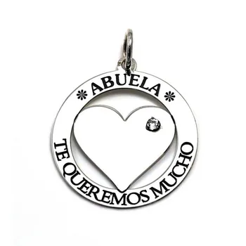 

Pendant 925 Sterling silver m 25mm LOVE YOU VERY MUCH GRANDMOTHER heart [AC0332]