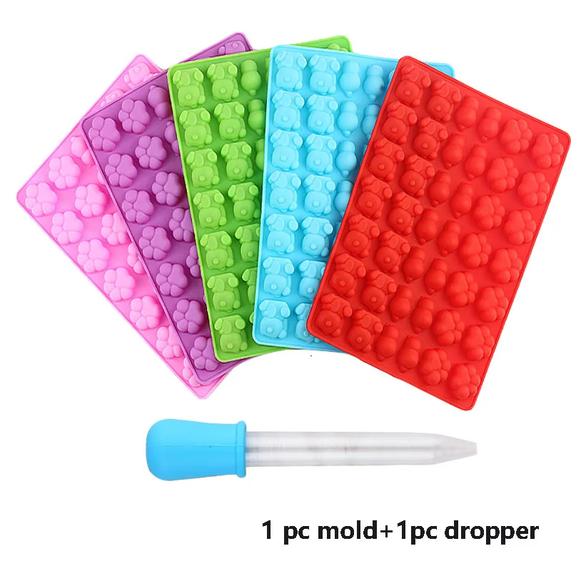 1pc Gummy Bear Mold Trays with Dropper, Fun Making Gummy Bears