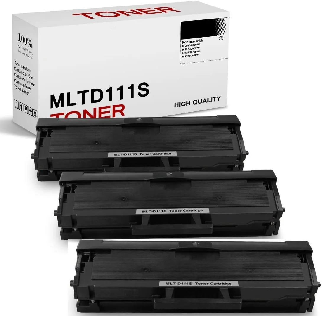 3 Toner Compatible Mlt-d111s For Samsung Xpress M2020 M2022 M2022w M2070w M2070 Fw Sl-m2022 Built-in Chip Printers - Cartridges -