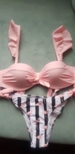 Bandeau Swimsuit Bikini-Set Lace Push-Up Ruffle High-Cut Women Female Striped F72 Bra-Cup