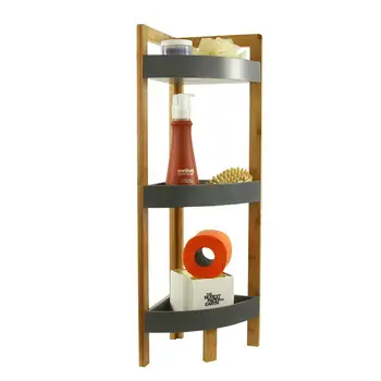 

Shelving Corner metrial grass bamboo, Color Grey grass bamboo's corner wardrobe with 3 shelves for Bath. 77 x