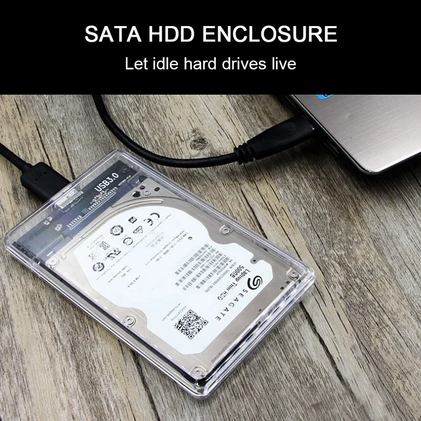 

1PCS CHIPAL Transparent 2.5 inch HDD SSD Case Sata to USB 3.0 Adapter Free 5 Gbps Box Hard Drive Enclosure