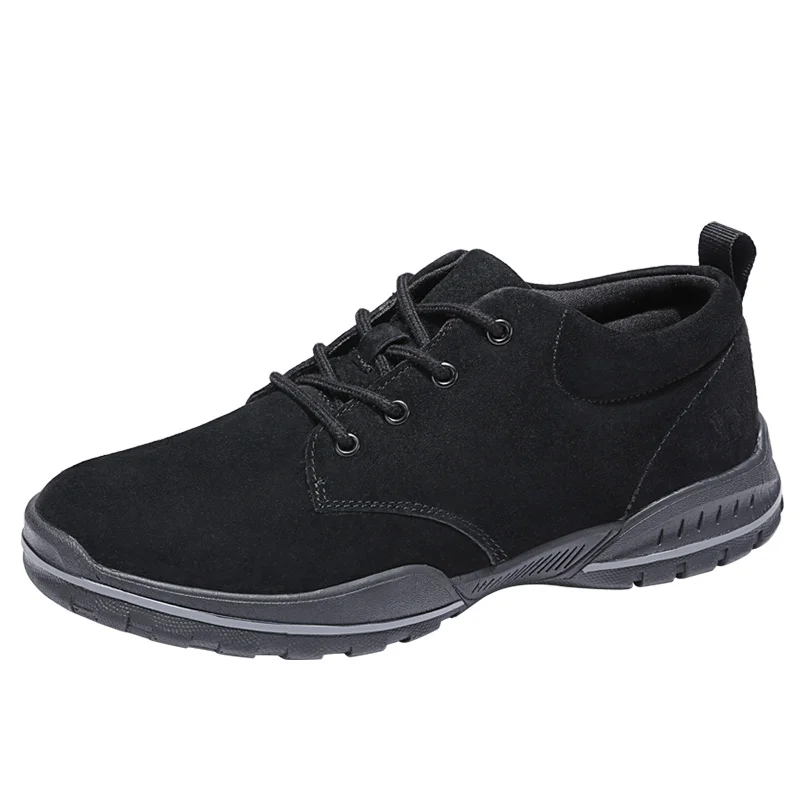 A832266630Black CAMEL/Мужская обувь из натуральной кожи; модные замшевые кроссовки в стиле ретро; Мужская обувь для бега; амортизирующая подошва с мехом - Цвет: A832266630Black