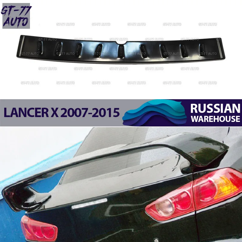 Спойлер на крышу с зубьями для Mitsubishi Lancer X 2007 2015 козырек 9 зубьев внешний материал