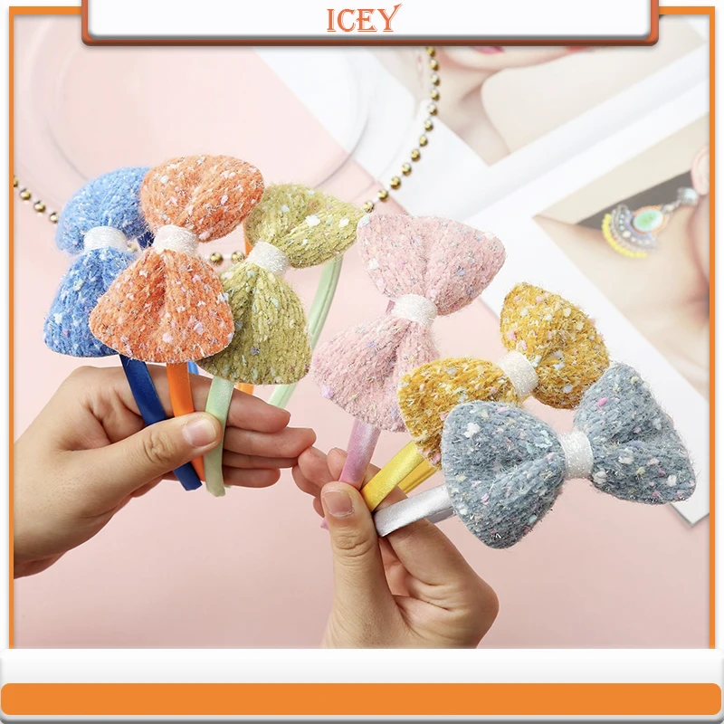 

1pc Headband Plush Cute Princess Hairpin Bow Satin Fine Hair Band Jewelry Headwear