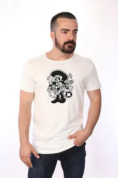 

Angemiel Wear Spanish Skeleton Musician Cotton White Men 'S T-Shirt