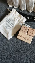 1 Juego de tarjetas Milestone hechas a mano para bebé, madera grabada cuadrada, regalos de baño para niños, accesorios de fotografía con calendario para recién nacidos
