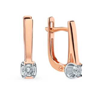 

Gold earrings with diamonds sunlight sample 585
