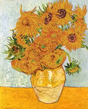 

50051 set for embroidery with beads Astrea 'подсолнухи vangog', 34x42 cm