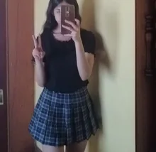 Plaid Skirt Pleated Harajuku School-Girl High-Waist Korean Plus-Size Women Zipper Sexy