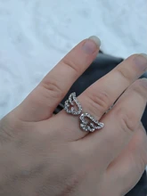 Color plata alas de Ángel anillo ajustable Micro Pave Zircon anillos para articulaciones para mujeres de moda anillos de apertura joyería de mujer regalo de amante