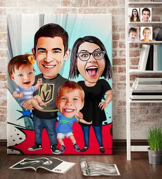 

Personalized Family Cartoon Canvas Table (70x100 cm.) 3