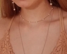 Nuevas cuentas de las mujeres cuello cadena Kpop gargantilla perla Collar de Color oro, Chocker joyas de la colgante para el cuello 2021 Collar para niña