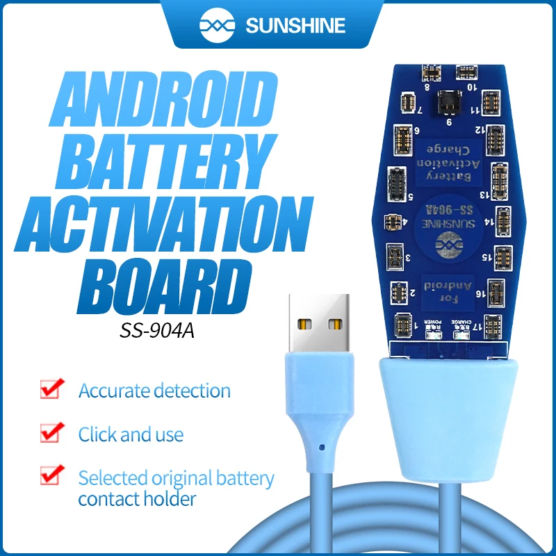 SUNSHINE SS-904A Battery Quick Charging Activation Board For Android Samsung Huawei Phones Battery Charge Activation Plate 1pcs type c mini micro usb 5v 1a 18650 tp4056 li ion lithium battery charger module charging board with protection dual function