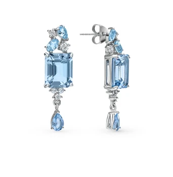 

Silver earrings with Topaz and cubic zirconia sunlight