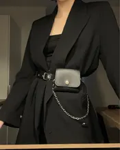 Mochila de moda para cintura para mujer, riñonera de PU sencilla, bolso con cinturón de regalo para mujer, bolso con cadena para teléfono, bolso informal para mujer, monedero negro