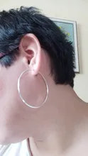 Pendientes de aro de 100% Plata de Ley 925 para mujer, aretes de aro de plata simples, Piercing