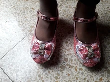 Zapatos de princesa para niñas, zapatillas con flores y brillantina para niñas pequeñas, incluye tacón alto y moño estilo mariposa, en azul, rosa y plata, talla 26-38