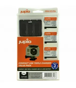 

JUPIO KIT GOPRO CHARGER 3USB + 3 BATTERIES AHDBT-401 HERO4