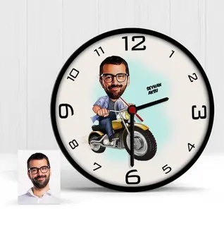 

Personalized Biker Cartoon Wooden Wall Clock-1